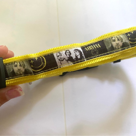 Nirvana dog medium collar leash music yellow pet cat fans rock smile - Picture 3 of 6